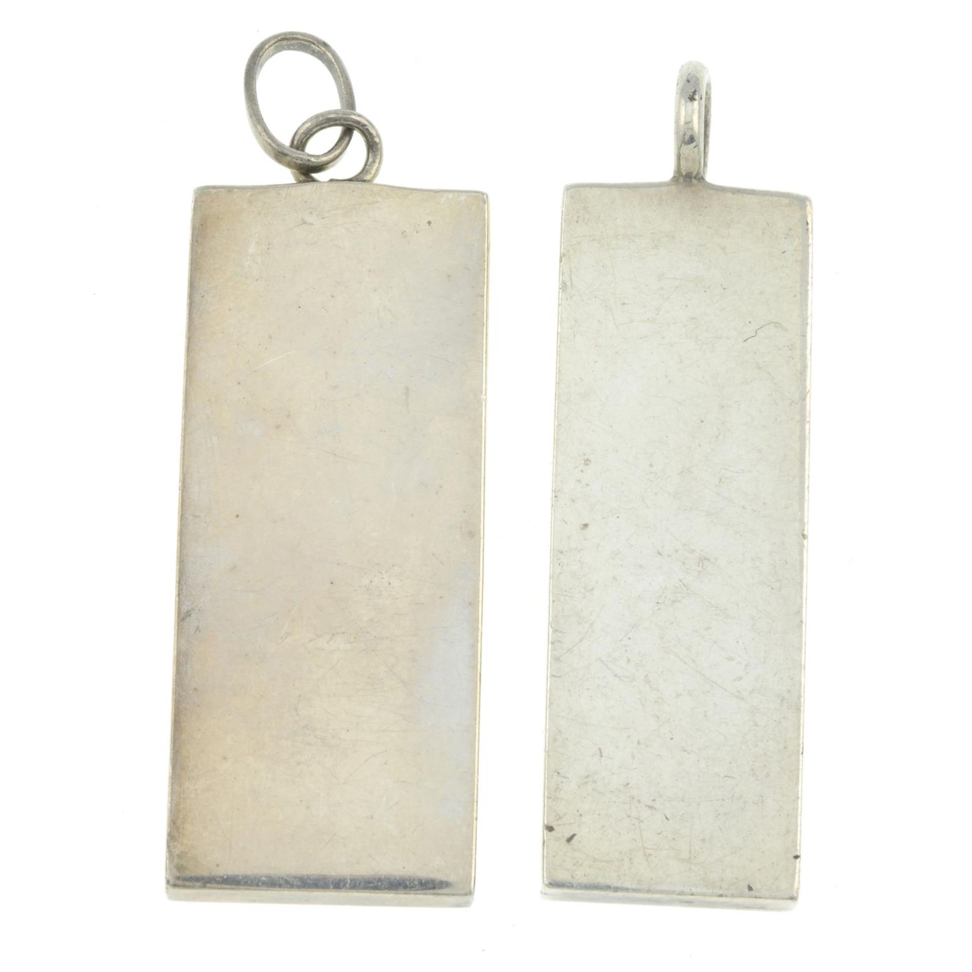 Two silver ingot pendants - Image 2 of 2