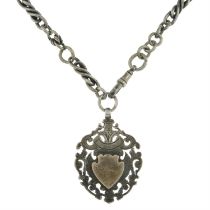 Late Victorian fancy-link chain & fob