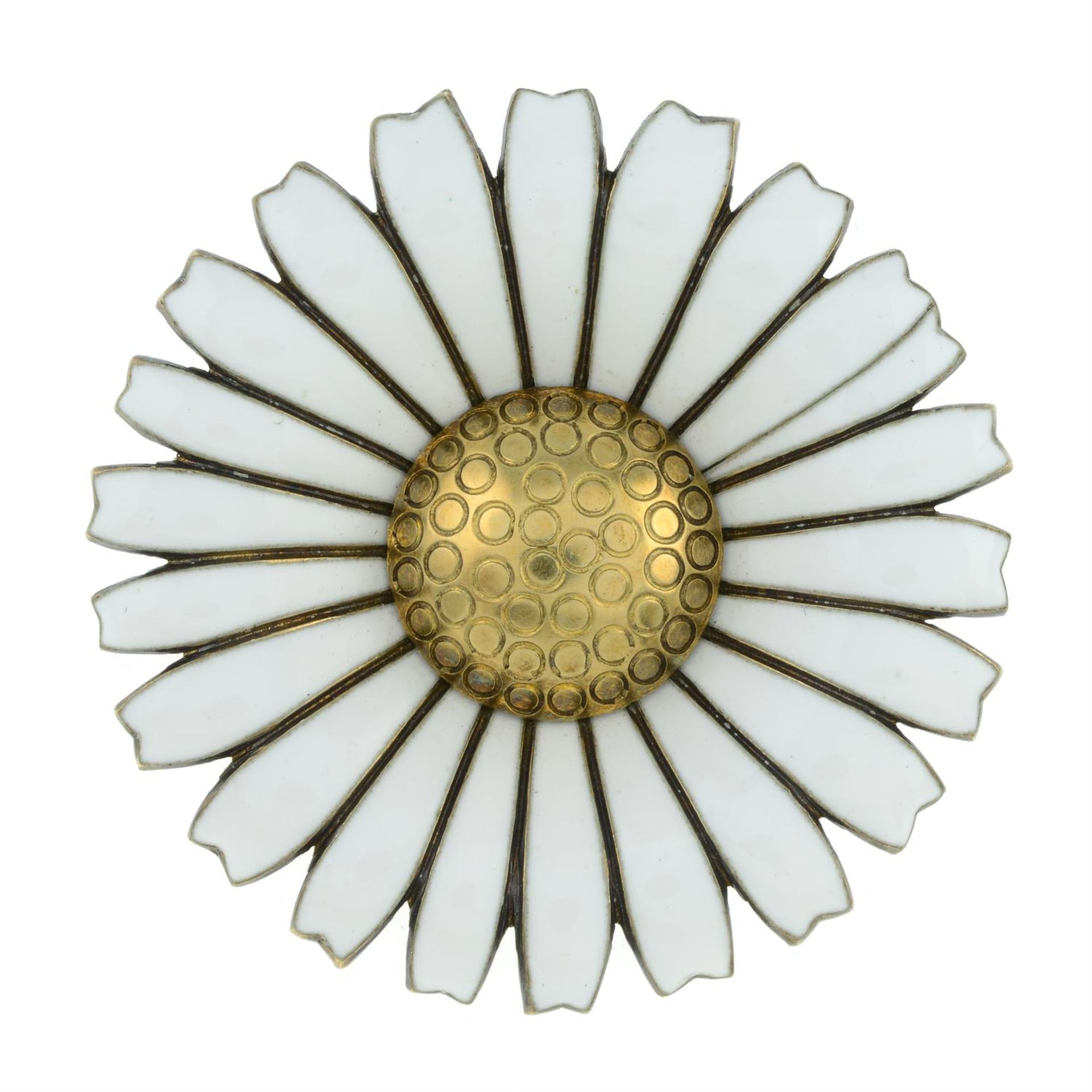 Enamel daisy brooch, by Anton Michelsen