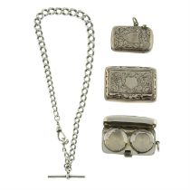 Four late 19th to early 20th C silver items