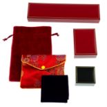 Quantity of jewellery boxes and pouches.