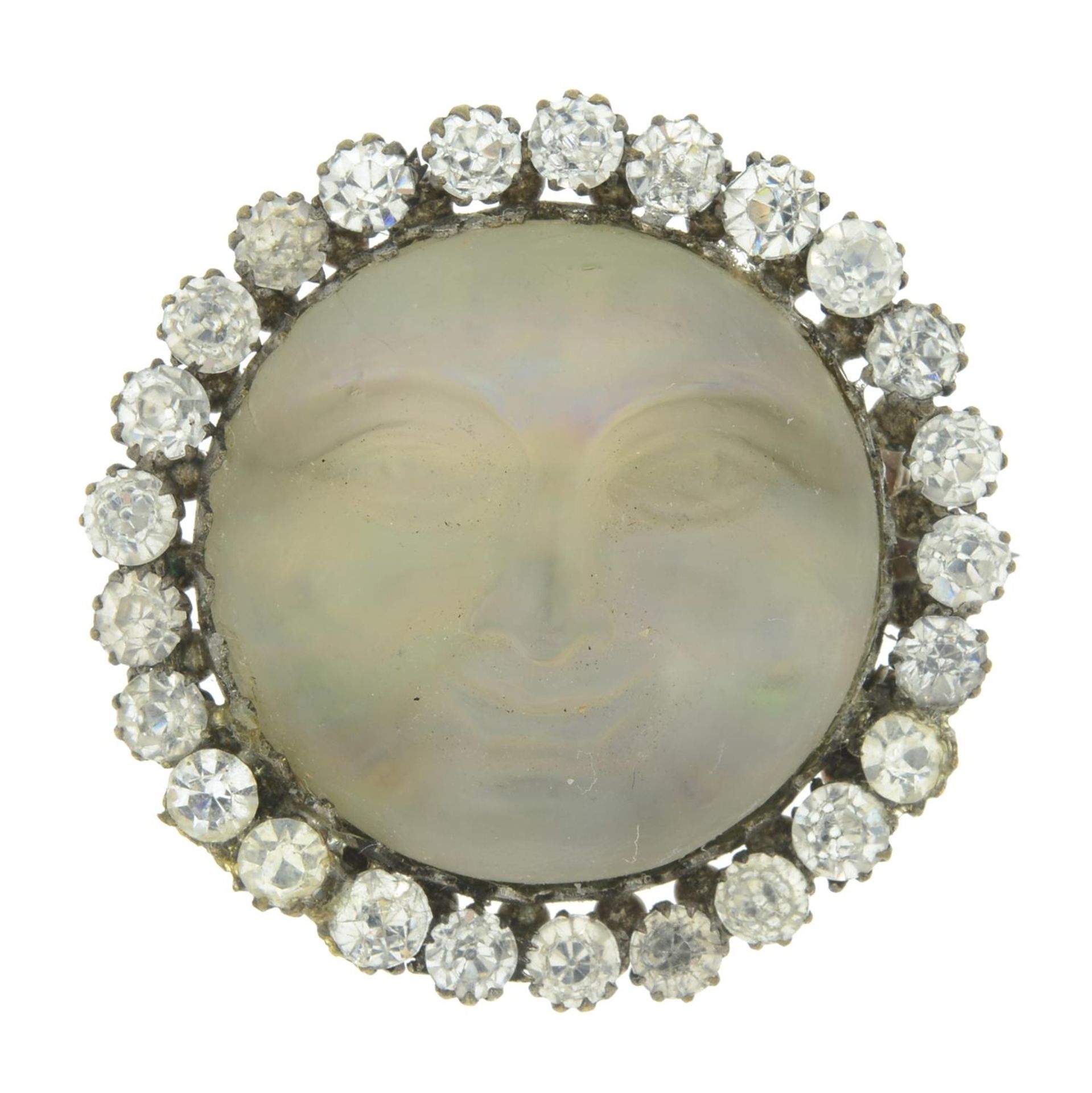 Llate Victorian paste man in the moon brooch.