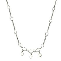 Early 20th century silver moonstone necklace