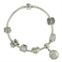 Bracelet with charms, by Pandora