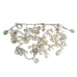 Eight silver charm bracelets