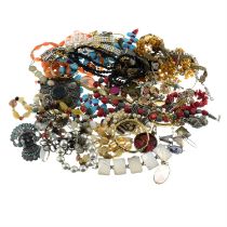 Selection of white metal jewellery and costume jewellery, to include some gem-set pieces.