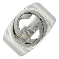 Silver 'GG' openwork ring, by Gucci
