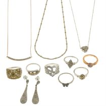 Assorted diamond jewellery