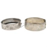 Two Late Victorian silver bangles