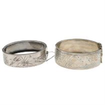 Two Late Victorian silver bangles