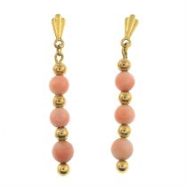 9ct gold coral earrings