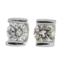 Platinum diamond stud earrings