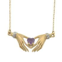 Amethyst hand necklace