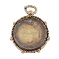 Half sovereign within a 9ct gold locket pendant