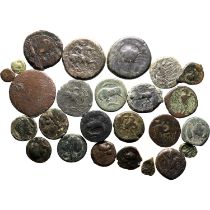 Group of 25 mostly Sicilian Æ coins.