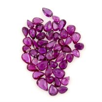 Pear-shape rubies, 14.40ct