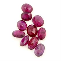 Oval-shape rubies, 8.05ct