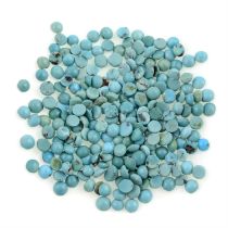 Assorted circular turquoises, 69.9ct