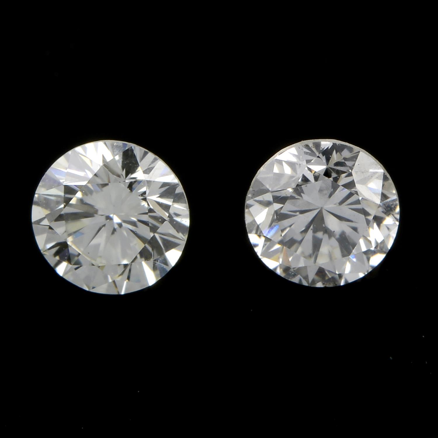 Two brilliant-cut diamonds, 0.49ct