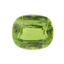 Cushion-shape peridot, 3.86ct