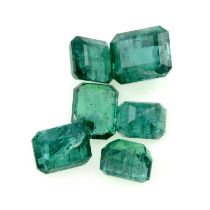 Rectangular-shape emeralds, 20.40ct