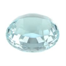 Oval-shape aquamarine, 82.69ct