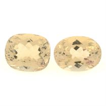 Two vari-shape yellow beryls, 23.82ct