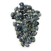 Assorted pear-shape green sapphires, 51.68ct