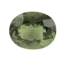 Oval-shape moldavite, 3.57ct