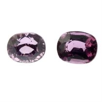 Two cushion-shape pink spinels, 2.98ct