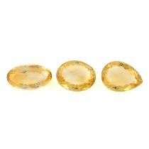 Three vari-shape citrines, 300.47ct