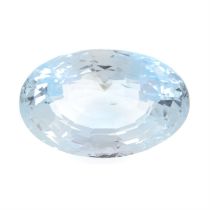 Oval-shape aquamarine, 30.10ct