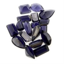 Assorted vari-shape iolites, 37.76ct