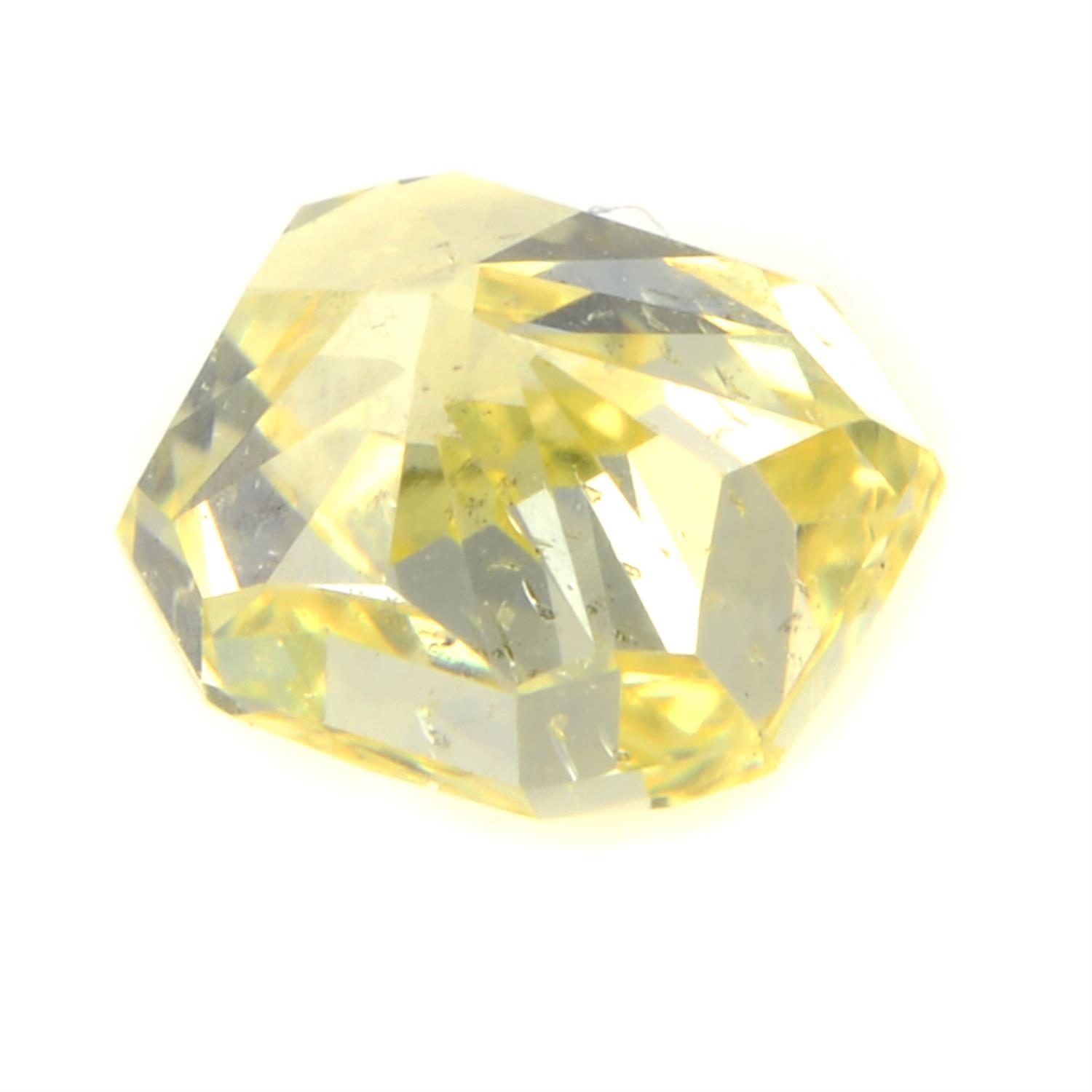 Cushion-shape 'yellow' diamond, 0.46ct - Image 2 of 2