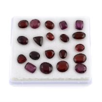 Assorted vari-shape red garnets, 43.37ct