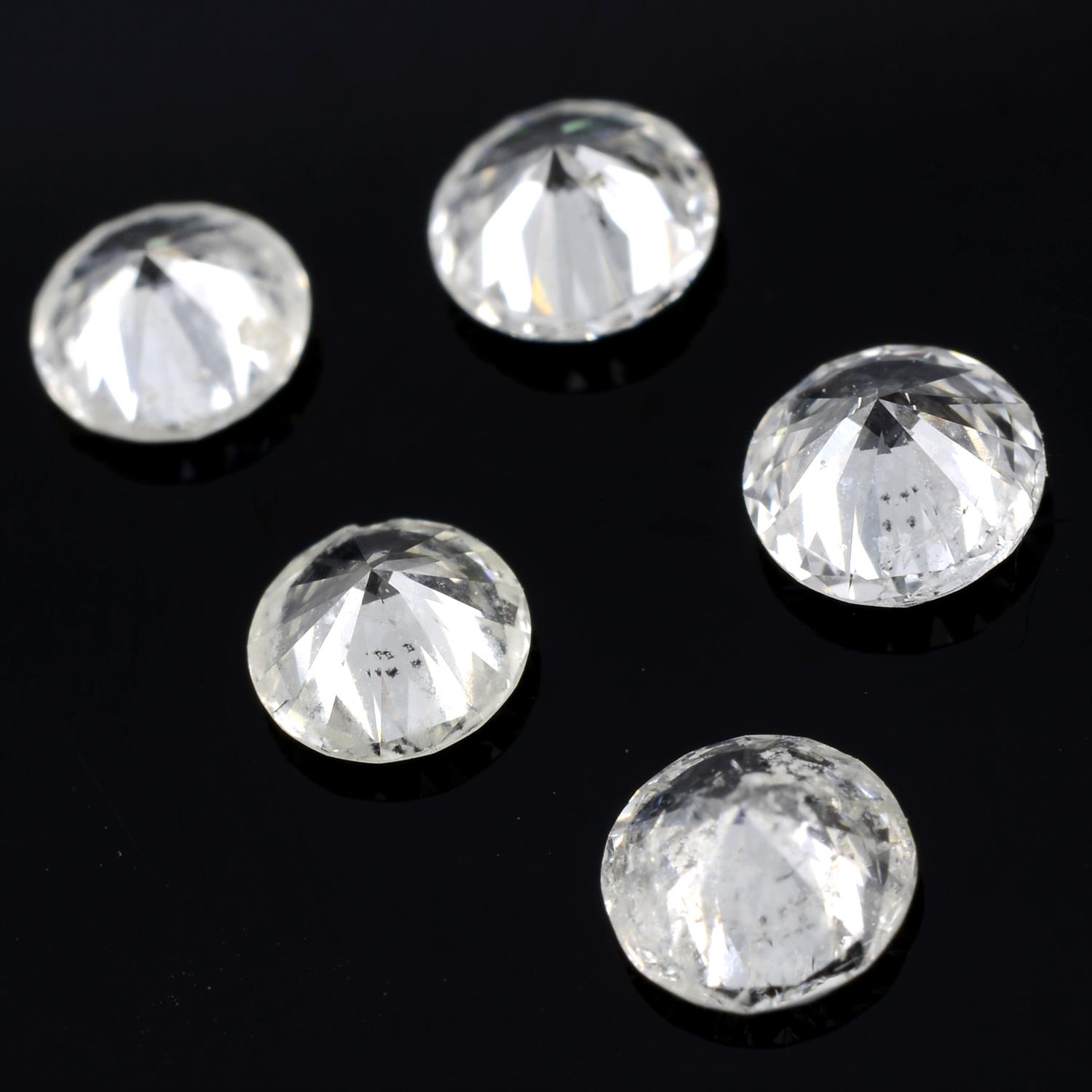 Five brilliant-cut diamonds, 1.36ct - Image 2 of 2