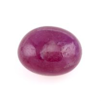 Two oval-shape ruby cabochons, 21.73ct