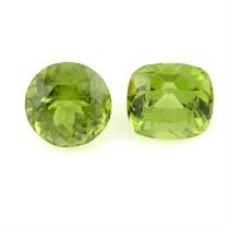 Two vari-shape peridots, 10.68ct