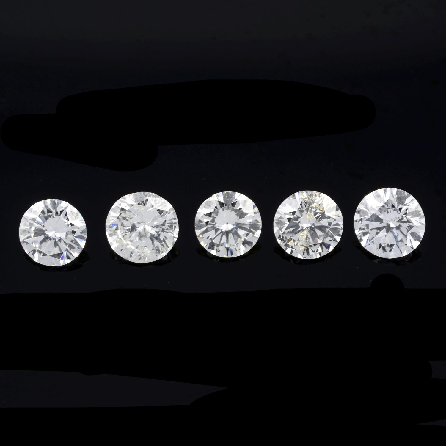 Five brilliant-cut diamonds, 1.36ct
