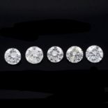 Five brilliant-cut diamonds, 1.36ct