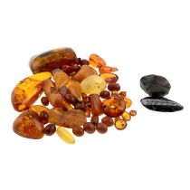 Amber and fossils, 190g