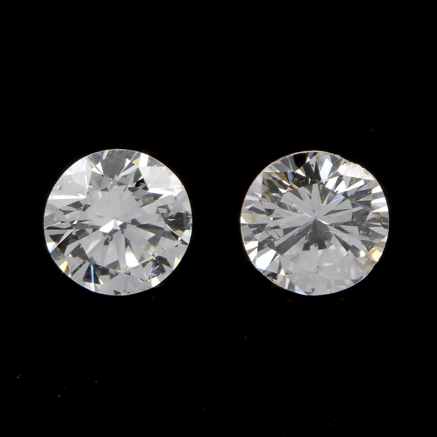 Two brilliant-cut diamonds, 0.35ct