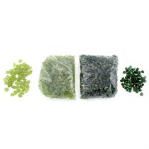 Assorted rough emeralds and peridots, 400g