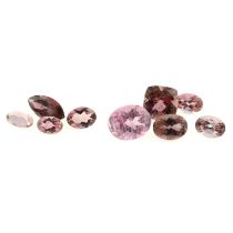 Assorted vari-shape pink tourmalines, 11.92ct