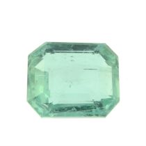 A rectangular-shape emerald, 0.71ct