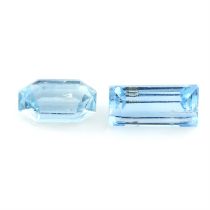 Two vari-shape aquamarines, 3.52ct
