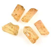 Five topaz crystals, 63.52ct