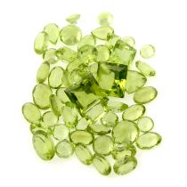 Assorted vari-shape peridots, 31.22ct