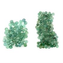 Assorted circular-shape emeralds, 50.94ct