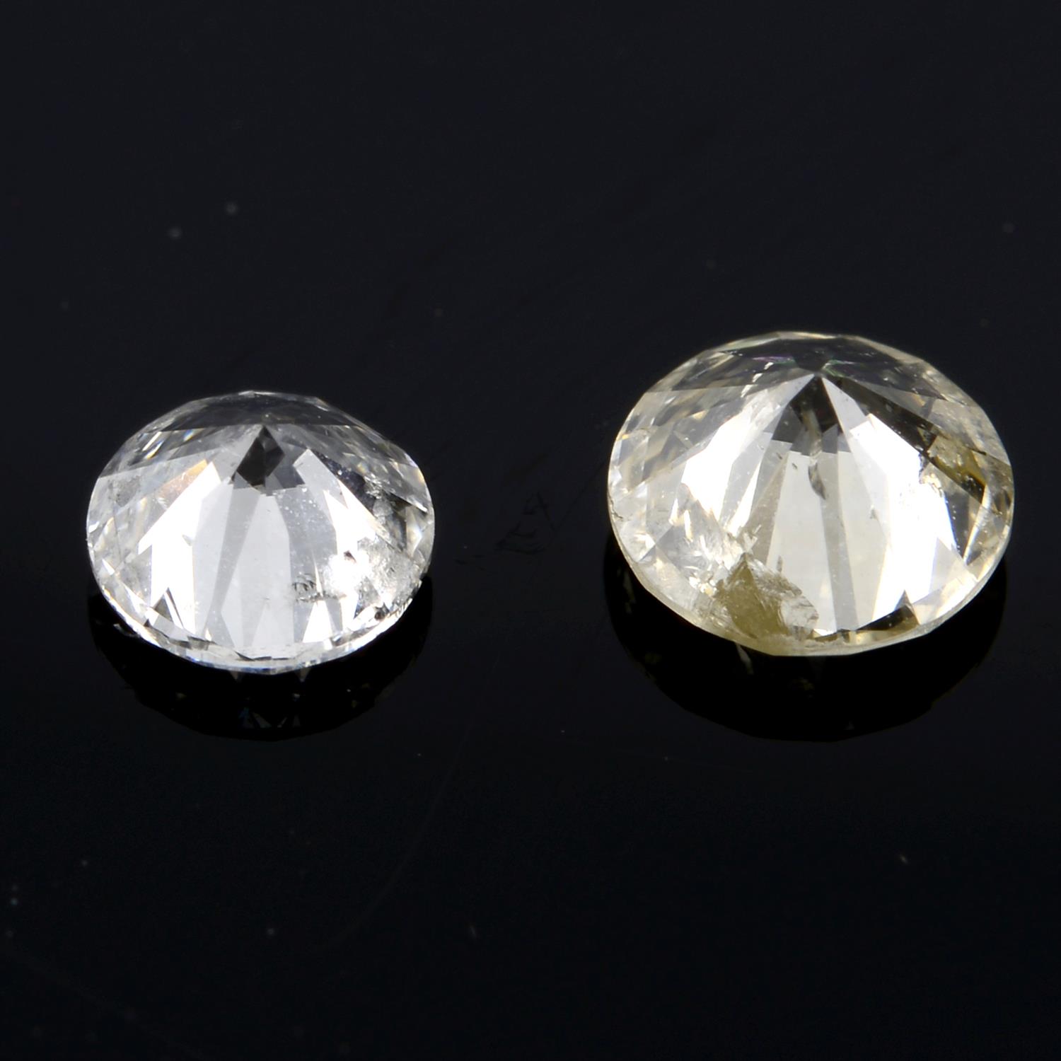 Two brilliant-cut diamonds, 0.49ct - Image 2 of 2